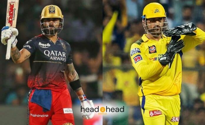 RCB vs CSK Head To Head IPL Records & Stats (Total Matches, RCB Wins, CSK Wins, Player Records)